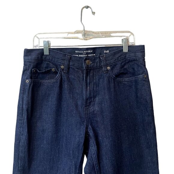 Banana Republic Mens Jeans Organic Cotton 31X32 Dark Wash‎ Blue Denim - Picture 2 of 8